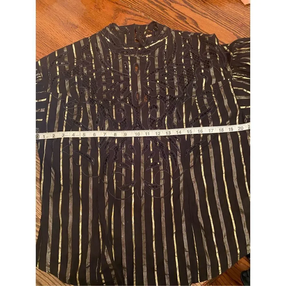 Free people - black blouse embroidery